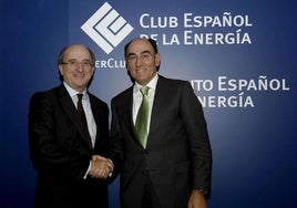 Brufau y Galán, los presidentes de Repsol e Iberdrola, en un acto del Club Español de la Energía.