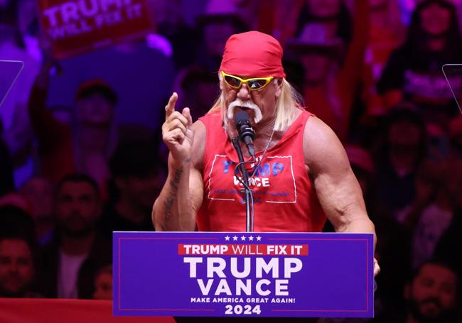 Hulk Hogan, durente un mitin de Trump.