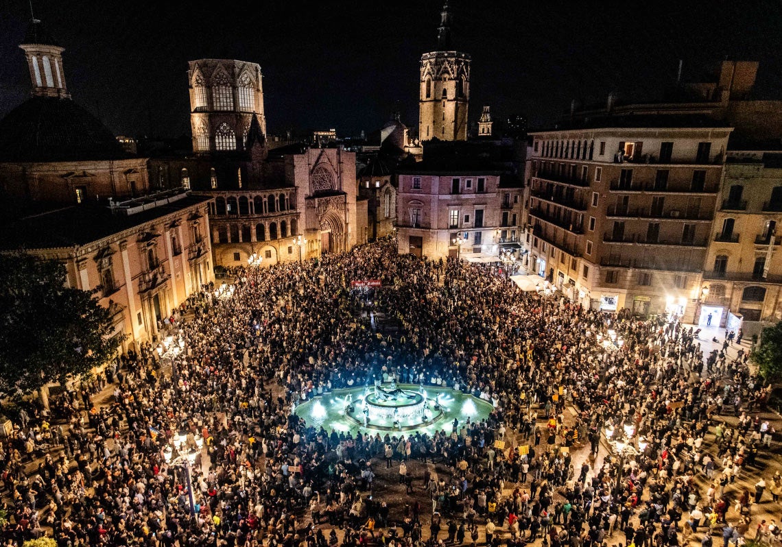 Manifestación de protesta por la gestión política de la DANA.