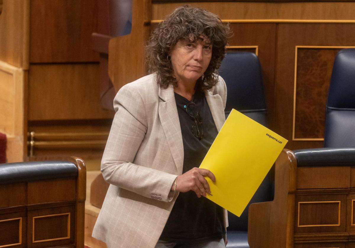 La diputada de ERC Teresa Jordà durante una sesión plenaria en el Congreso de los Diputados.