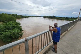 Crecida del río Úllua en Honduras.