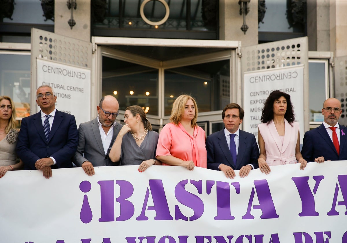 Protesta en Madrid por el asesinato machista de una mujer.