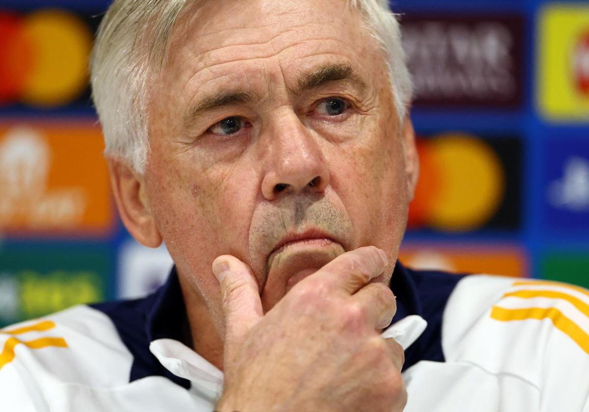 Carlo Ancelotti, durante la rueda de prensa.