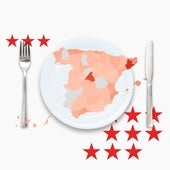 El mapa de los restaurantes con estrella Michelin por provincias