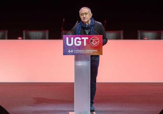 El secretario general de UGT, Pepe Álvarez, este martes.