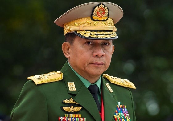 Min Aung Hlaing, líder de la junta militar de Myanmar, que gobierna el país desde el golpe de Estado de 2021.