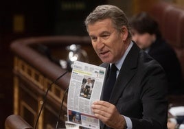 Alberto Núñez Feijóo, líder del PP, en el Congreso