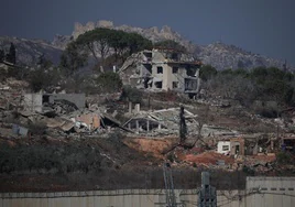 Ruinas en Líbano, junto a la frontera con Israel.