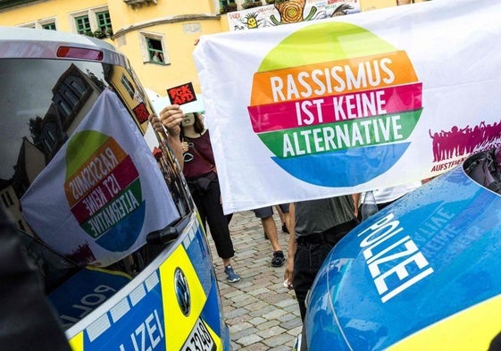 Protesta antirracista durante las pasadas elecciones en Alemania.