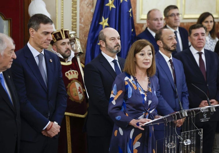 Francina Armegol, este viernes durante su discurso en el Congreso.