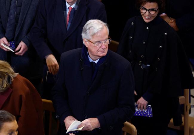 Michel Barnier, en el acto de reapertura de Notre Dame.