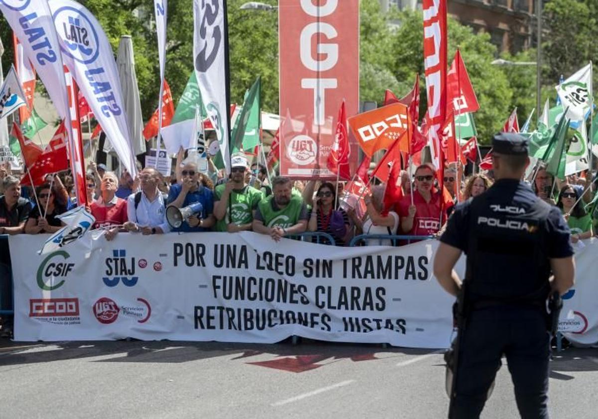 Una manifestación de empleados públicos.