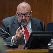 El asesor del Ministerio de Transportes Koldo García en su comparecencia en la comisión del Senado.