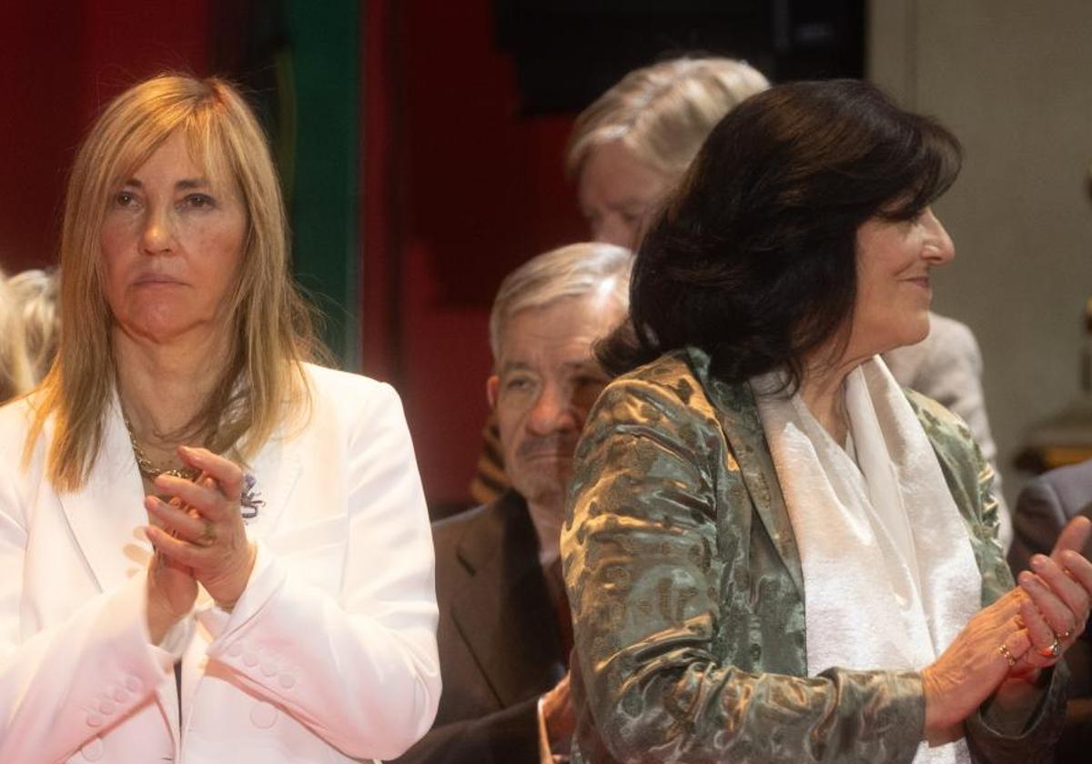 La presidenta del Consejo General del Poder Judicial, Isabel Perelló; la directora del Centro Nacional de Inteligencia (CNI), Esperanza Casteleiro y el delegado del Gobierno en la Comunidad de Madrid, Francisco Martín.