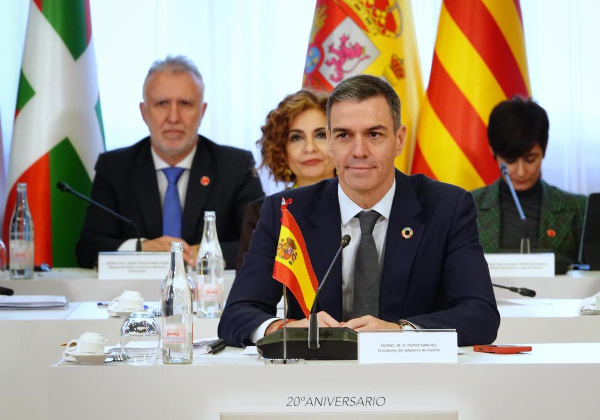 El presidente del Gobierno, Pedro Sánchez, durante la XXVII Conferencia de Presidentes