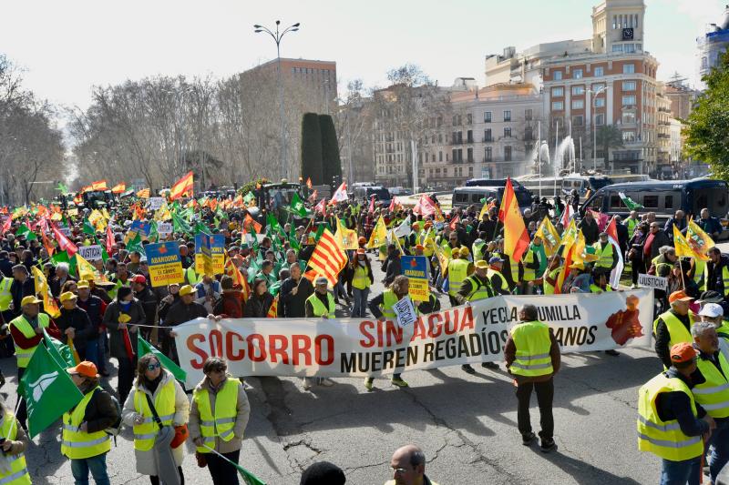 Protesta de agricultores en Madrid el pasado mes de febrero.