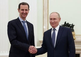 Bashar al Assad y Vladímir Putin, durante su encuentro del pasado 24 de julio en Moscú.