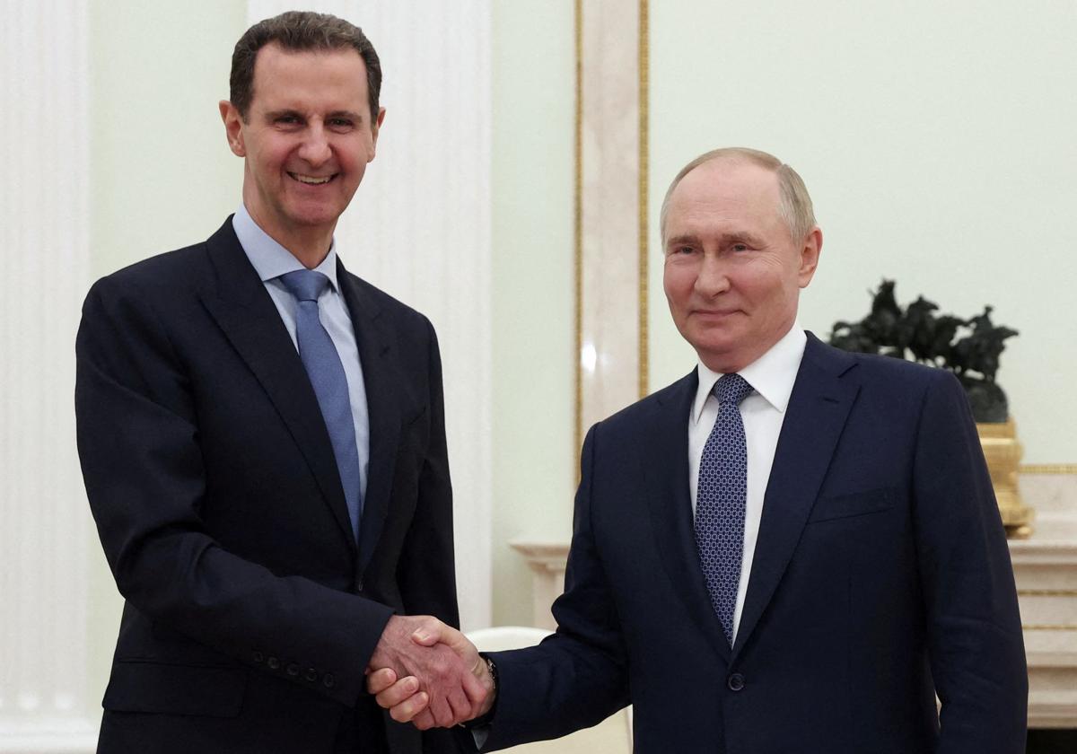 Bashar al Assad y Vladímir Putin, durante su encuentro del pasado 24 de julio en Moscú.