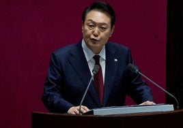 Yoon Suk-yeol, durante una sesión en la Asamblea Nacional.