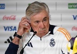 Carlo Ancelotti, durante la rueda de prensa.