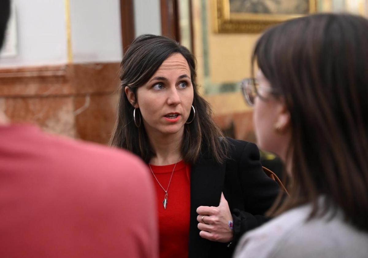 La líder de Podemos, Ione Belarra, en la sesión plenaria del Congreso de los Diputados celebrada este martes.