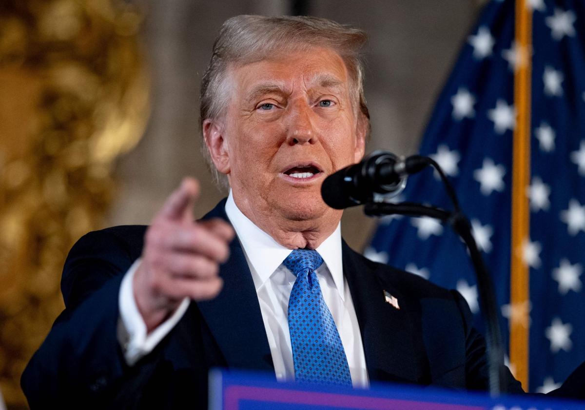 Donald Trump, durante la rueda de prensa del pasado 16 de diciembre en Mar-a-Lago, su residencia en Florida.