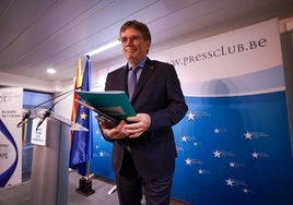 Carles Puigdemont, durante una comparecencia en Bruselas.