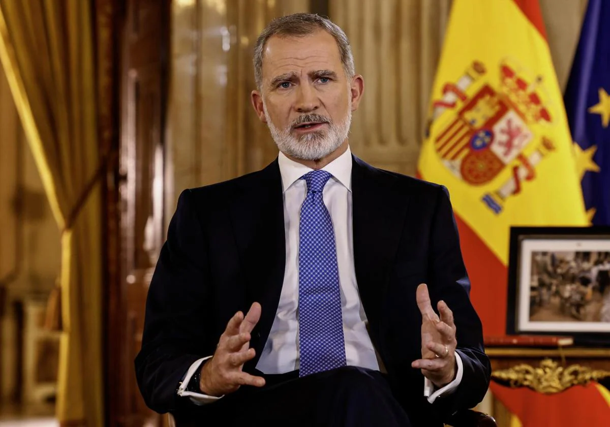 Felipe VI, durante su discurso de Nochebuena.