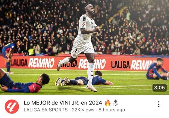 El montaje de la polémica que LaLIga tuvo que rectificar porque Vinicius nunca estuvo ahí.