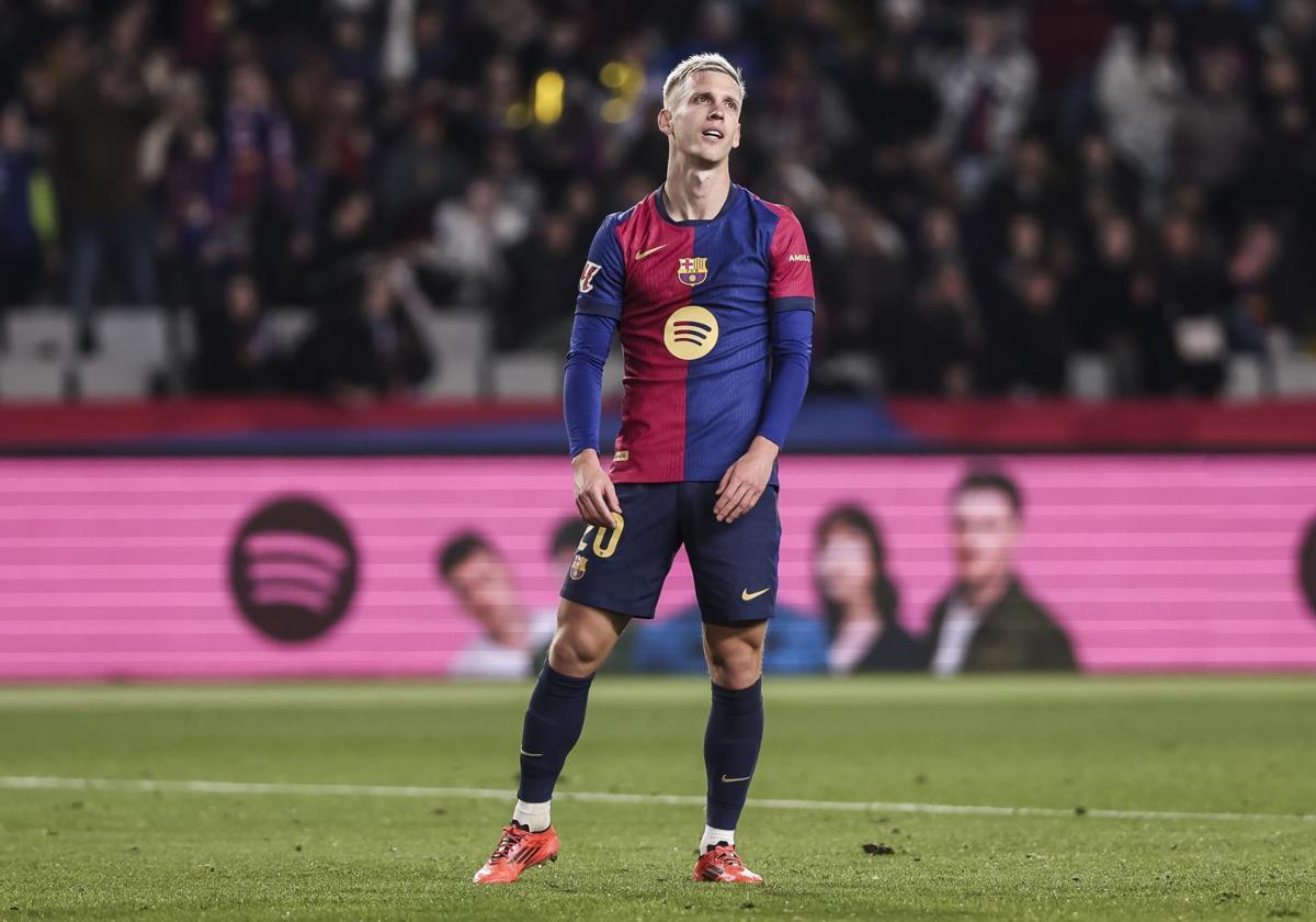 Dani Olmo, en un partido reciente del Barça.