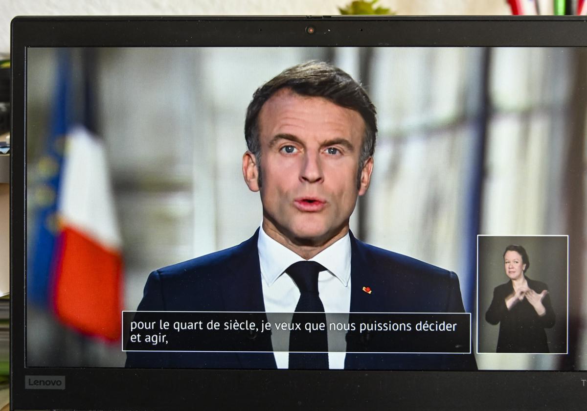 Macron, durante su discurso navideño