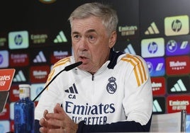 Carlo Ancelotti, durante la rueda de prensa.