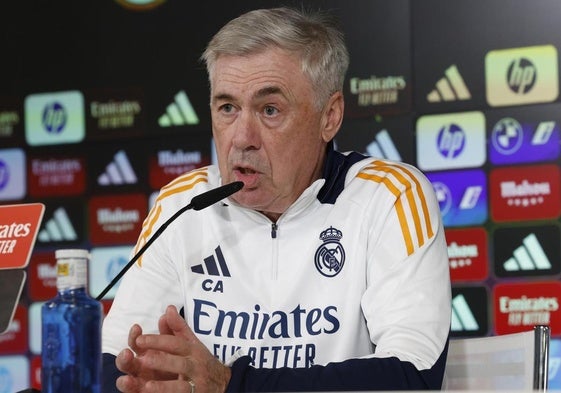 Carlo Ancelotti, durante la rueda de prensa.