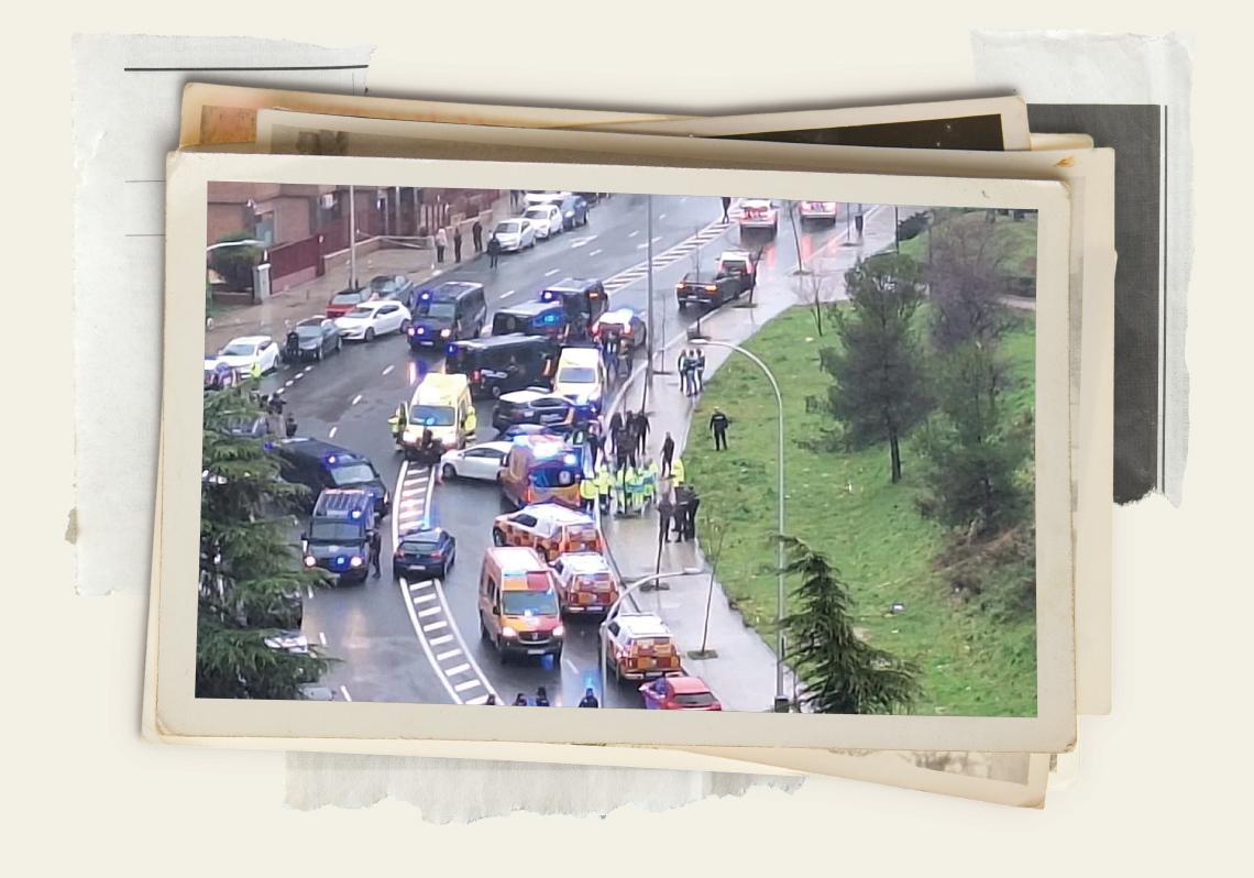 Imagen del despliegue policial y sanitario en el lugar del tiroteo el 29 de enero.
