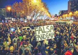 Miles de personas se echaron a la calle en Madrid para negar la pandemia del coronavirus.