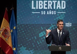 Sánchez en el primer acto de conmemoración de los 50 años de la muerte de Franco en el Museo Reina Sofía