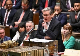 El primer ministro británico, Keir Starmer, durante la sesión de preguntas celebrada este miércoles en el Parlamento.