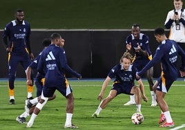 Luka Modric, en el entrenamiento previo a la semifinal de la Supercopa