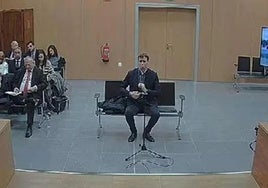 David Sánchez durante la declaración en los Juzgados de Badajoz este jueves.