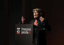 El dramaturgo y poeta Fernando Arrabal durante la entrega de los Premios Zenda.