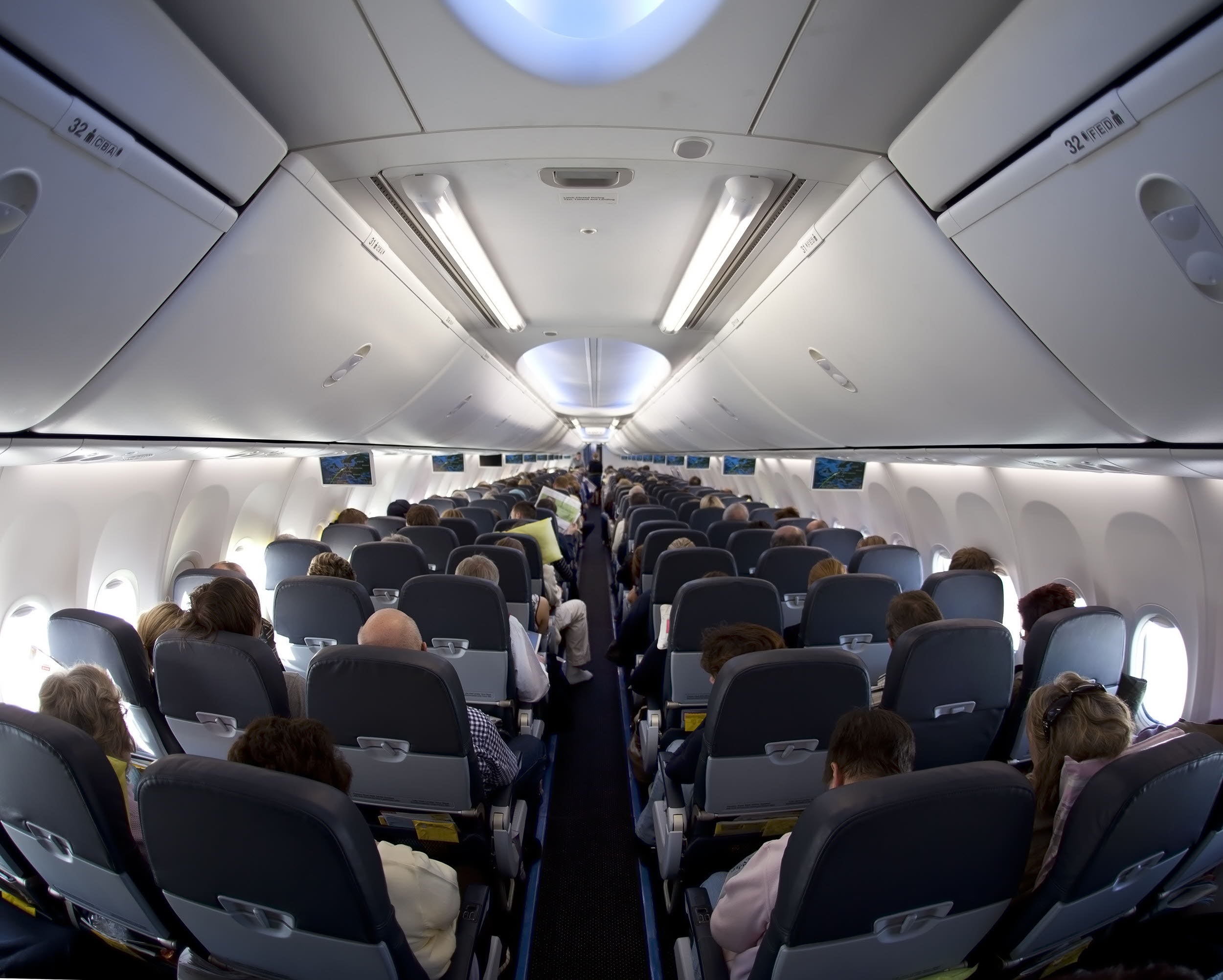 Interior de un avión.