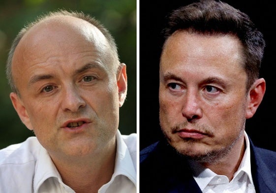 Dominic Cummings, exasesor de Boris Johnso, y el multimillonario Elon Musk.