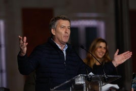 Alberto Núñez Feijóo, presidente del Partido Popular, en un acto, la semana pasada