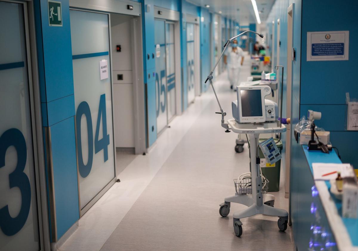 El pasillo de un hospital en Madrid.