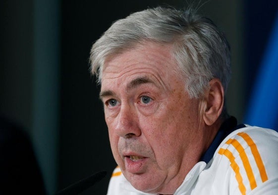 Carlo Ancelotti, durante la rueda de prensa.