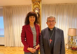 Ana Redondo y Luis Argüello, momentos antes del encuentro que celebraron ayer.