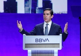 Carlos Torres, presidente de BBVA, en el transcurso de un acto público.