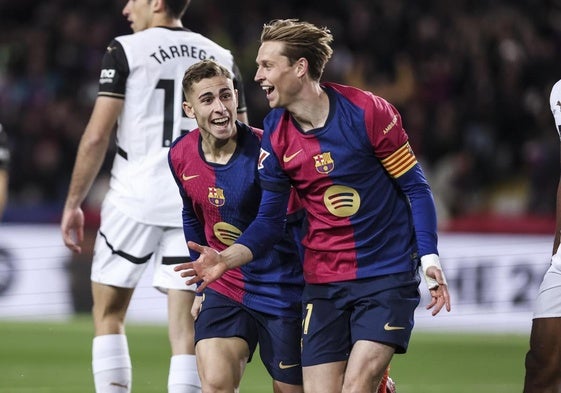 Fermín López y Frenkie de Jong, dos de los grandes protagonistas ante el Valencia.