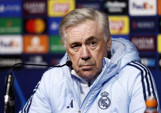 Carlo Ancelotti, durante la rueda de prensa.