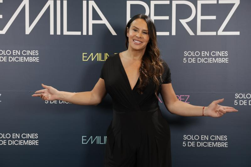 La actriz española Karla Sofía Gascón durante la presentación de 'Emilia Pérez' en Madrid